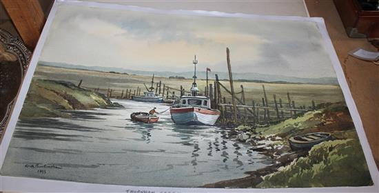 Folder of Keith Burtenshaw watercolours